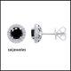 1.20ct Lab-created Round Cut Black Diamond Halo Stud Earrings 14k White Gold Fn