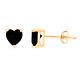 1.50ct Heart Cut Natural Onyx Gift Stud Earrings Solid 14k Yellow Gold Push Back