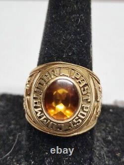 10K Yellow Gold & Simulated Citrine Past Post Commander VFW Ring by Balfour