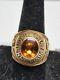 10k Yellow Gold & Simulated Citrine Past Post Commander Vfw Ring By Balfour