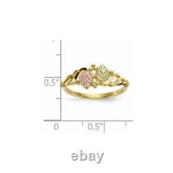 10k Tri Color Black Hills Gold Band Ring Flower Leaf Fine Jewelry Women Gifts