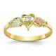 10k Tri Color Black Hills Gold Diamond Heart Band Ring Love Fine Jewelry Women