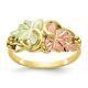 10k Tri Color Black Hills Gold Flower Band Ring Leaf Fine Jewelry Women Gifts