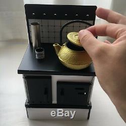 12# Miniature Cook Metal Stove &Tiny Kitchen Mini Cookware B-day Xmas Gift Black