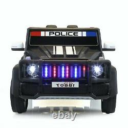 12V Electric Police Kids Ride On Car SUV Truck withLights Remote Christmas Gift
