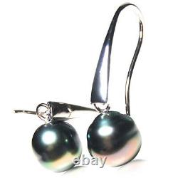 12mm Tahitian Black Pearl Earrings Pacific Pearls Christmas Gifts for Daughter