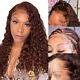 13x4 Brown Curly Human Hair Lace Front Wigs Pre Plucked With Christmas Gifts