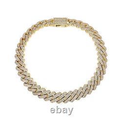 14K Gold 20MM Full Moissanite Chokers Necklace Link Chain Jewelry Hip Pop Gift