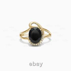 14K Gold Genuine And Black Onyx Designer Christmas Gift Ring Fine Jewelry