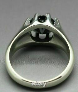 14K White Gold Men's Solitaire Engagement & Wedding Modernist Ring 2.5Ct Diamond