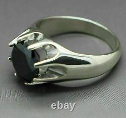 14K White Gold Men's Solitaire Engagement Wedding Ring 2.42 Ct Simulated Diamond