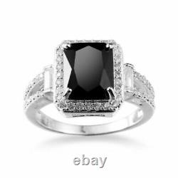 14K White Gold Over 2.80CT Radiant Cut Black Diamond Beautiful Ring Gift For Her