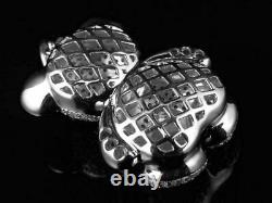 14k Solid White Gold 1.60 Ct Round Diamond Pave Set Teddy Bear Pendant Best Gift