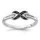 14k White Gold Black Diamond X Ring Infinity Fine Jewelry Women Gifts Her