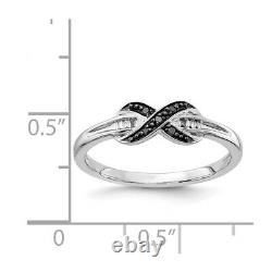 14k White Gold Black Diamond X Ring Infinity Fine Jewelry Women Gifts Her