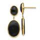 14k Yellow Gold Black Onyx Oval Drop Dangle Chandelier Post Stud Earrings Fine