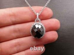 15 Ct Black Diamond Solitaire Pendant Great Shine AAA Certified! Christmas Gift
