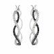 1ct Black Lab-created Diamond Infinity Drop Earrings Women Gift 14k White Gold