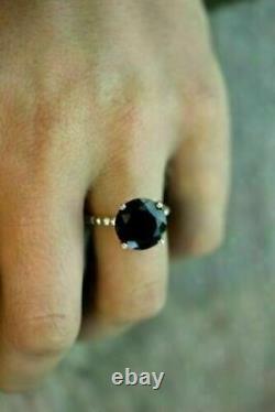 2.00Ct Round Cut Black Onyx Solitaire Engagement Gift Ring 14K White Gold Finish