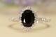 2.50ct Oval Cut Black Diamond Cz Halo Wedding Gift Ring In 14k White Gold Finish