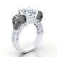 2.80 Ct Princess Diamond Engagement Wedding Ring Black Skull Ring Men Women Gift