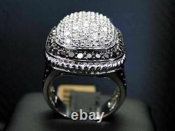 2 ct Black Sim Diamond Dome Shape Men's Statement Ring Free Gift Stud Christmas