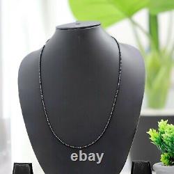 2 mm 28 Inch Black Diamond Beaded Necklace 28 Inches Certified! Valentine Gift