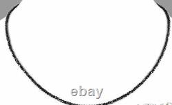 2 mm Black Diamond Roundel Beads for Length 16 Inches Necklace! Christmas Gift