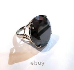 25 cts 15mm Natural Black Diamond Ring, Certified, AAA Grade! Christmas Gift