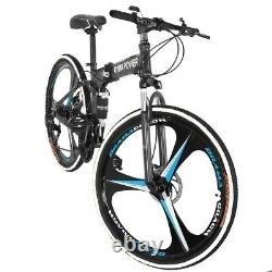 26 Folding Mountain Bike Shimano MTB Bicycle 21 Speed Full Suspension Xmas Gift