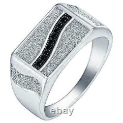 2Ct Round Cut Black Diamond Simulated Wedding Gift Ring Band 925 Sterling Silver
