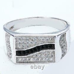 2Ct Round Cut Black Diamond Simulated Wedding Gift Ring Band 925 Sterling Silver
