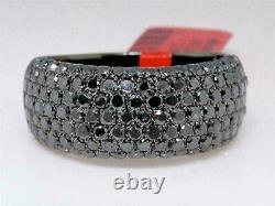 2Ct Simulated Black Diamond Pave Men's Gift Band Ring 14K Black Gold Plated