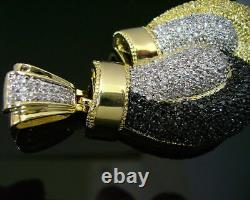 2Ct Yellow & Black Diamond Mens Glove Pendant VALENTINE Free Gift Earring Silver