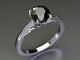 3.5 Ct Certified Black Diamond Ring In Sterling Silver-aaa! Christmas Gift