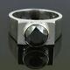 3 Ct Black Diamond Men's Ring Bezel White Gold Plated Christmas Gift Lab-created