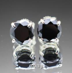 4.60 Ct Black Diamond Stud Earrings, Certified AAA Grade, Anniversary Gift