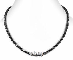 4 mm 20 Inches Black Diamond Beads Necklace Quality AAA Certified-Birthday Gift