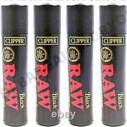 4 x RAW Limited Edition Clipper Lighter Black Gift Christmas