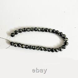 40 Cts Loose Sparkling Shinning Black Diamond Beads 5mm! Valentine gift