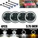 4pc Combo 5.75 5-3/4 Round Led Hi/low Sealed Beam Drl Headlights White For Gmc