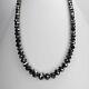 5 Mm Round Faceted Black Diamond Beads Necklace 25 Inches Gift Anniversary