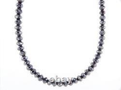 5mm-5.5mm Black Diamond Faceted Beads Necklace-Length 16 Inch-Christmas Gift