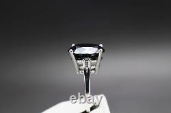 8.60 Cts Natural Black Diamond Ring, Certified, AAA Grade! Gift for partner