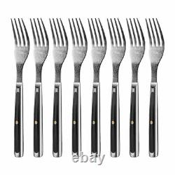 8 Pcs Dinner Forks Set Japanese VG 10 Damascus Steel Table Forks Party Flatware