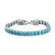 925 Silver Blue Turquoise Black Spinel Tennis Bracelet Gift Size 7.25 Ct 10.1