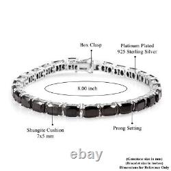 925 Silver Natural Black Karelian Shungite Tennis Bracelet Gift Size 8 Ct 13.6