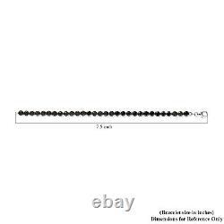 925 Silver Natural Black Karelian Shungite Tennis Bracelet Size 7.25 Ct 9.9