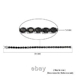 925 Silver Natural Karelian Black Shungite Tennis Bracelet Gift Size 8 Ct 13.3