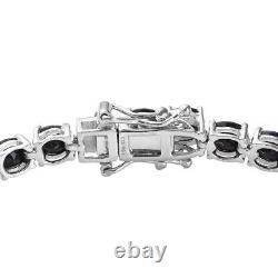 925 Silver Platinum Plated Black Sapphire Tennis Bracelet Gift Size 6.5 Ct 16